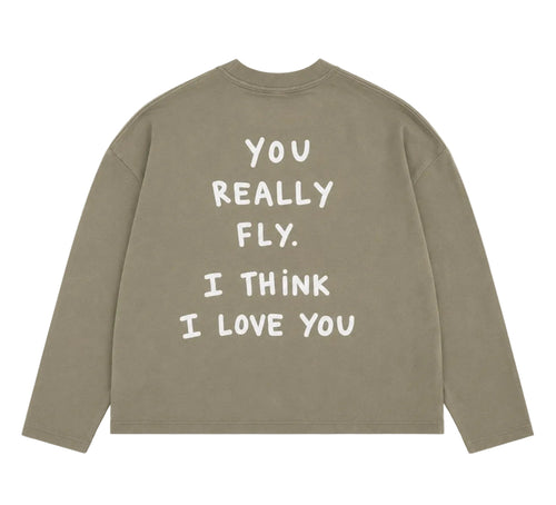 YSP YOU REALLY FLY LONG SLEEVE TEE — KHAKI